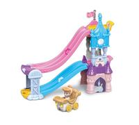 VTech - Tut Tut Bolides Disney Princesses, el Castillo tobogán Encantado con carrosse de Boda de Cenicienta, Circuito de Coches, 2 Zonas mágicas, Regalo para niños de 1 año a 5 años - Contenido en
