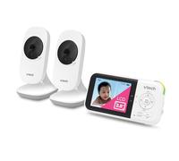 VTech VM819-2 Video Baby Monitor con 19-Hour Battery Life, 2 cámaras, 1000ft de Largo Rango, Auto Night Vision 2,8" Screen, 2-Way Audio Talk, Temperature Sensor, Power Saving Mode and Lullabies