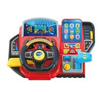 VTech Volante Turbo piloto, Volante Infantil con Tablero Interactivo, más de 20 Juegos educativos y 9 circuitos, Pantalla LCD, bocina e indicador de dirección, Idioma Italiano, Pilas Incluidas, 3-8