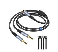 Vthahaby Cable divisor de audio hembra de 3,5 mm a doble macho de 3,5 mm, adaptador de auriculares estéreo a PC portátil, separador en Y 2 en 1, convertidores auxiliares, para computadora de 3.3 pies