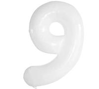 Vthoviwa 10 Colores. 101cm Número globo 9 Blanco, globos 9. cumpleaños Fiesta, balloon 9 Decoración fiesta del aniversario
