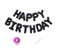Vthoviwa Globos de Feliz Cumpleaños Negro de Aluminio Globos con Letras HAPPY BIRTHDAY - Decoración Cumpleaños Fiesta Globos Metálicos Brillantes - Para Fiestas, Eventos y Celebraciones16 pulgadas