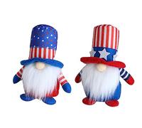 VTIDOBE Paquete de 2 piezas de muñeca sin rostro del Día de la Independencia para veteranos del 4 de julio, escandinavos, Tomte, ventana de casa, o nombre, independencia, muñeca sin rostro, a rayas