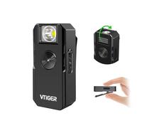VTIGER C1 Linterna EDC recargable con clip, 1300 lúmenes, potente luz de clip giratoria, multimodo, IPX6 impermeable, pequeñas luces magnéticas de bolsillo para ciclismo, trabajo, emergencia, señal