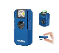 VTIGER C1 Linterna EDC recargable con clip, 1300 lúmenes, potente luz de clip giratoria, multimodo, IPX6 impermeable, pequeñas luces magnéticas de bolsillo para ciclismo, trabajo, emergencia, señal