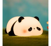 VTIGER Luz Nocturna Infantil Panda, Luz Quitamiedos, Lámpara de Bebe Noche, lámpara táctil LED recargable, luces nocturnas de panda de silicona en 3 modos, Un buen regalo para niños, niñas