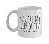 VTmaio Divertida taza de café con texto en inglés "You're My Cup of Tea Lover" de 325 ml, divertida taza sarcástica para él o ella, regalo de vacaciones, regalo de Navidad, regalo de oficina, bonita