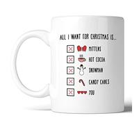 VTmaio Divertida taza de café divertida de 325 ml con texto en inglés "All I Want For Christmas Is Funny", regalo de Navidad, regalo de vacaciones, regalo de oficina, taza de café de vacaciones, taza