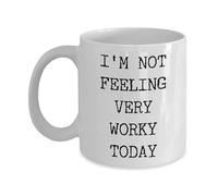 VTmaio Taza divertida con texto en inglés "I'm Not Feeling Very Worky Today", taza de café divertida para el trabajo de la oficina, regalo para compañeros de trabajo, divertida taza sarcástica regalo