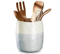 VTOBON Soporte grande de cerámica para utensilios de encimera, vajilla de 5.7 pulgadas para decoración de cocina de granja, azul moderno