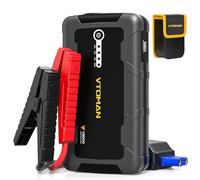 VTOMAN Arrancador de Coches 1500A - 12V Arrancador de Baterias de Coche(para 6.0L de Gasolina o 4.5L de Diésel), Booster Bateria Portátil Jump Starter con Pinzas Inteligentes 3 Modos Luz (Gris-1)