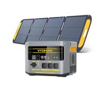 VTOMAN FlashSpeed 2400 Estación de Energía Portátil con 200W PRO Panel Solar, 2400W/1408Wh Generador Solar con 230V Salida/Entrada CA, Carga Rápida 0-100% en 1 Horas para Acampada,RV y Emergencia.