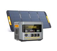 VTOMAN FlashSpeed 2400 Estación de Energía Portátil con 400W Panel Solar, 2400W/1408Wh Generador Solar con Tres 230V CA y Cable de Puente, Carga Rápida 0-100% en 1 Horas para Acampada,RV y Emergencia.