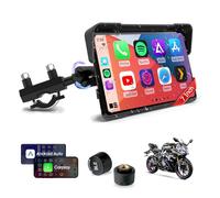 Vtopek 7" Pantalla Carplay Motocicleta con TPMS & Alimentación por USB/Acc | Carplay Android Auto, Impermeable IP67, Navegador, Bluetooth Dual, Control por Voz, MirrorLink, Para Todas Las Motocicletas