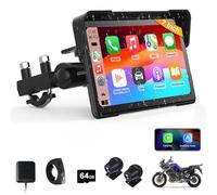 Vtopek CarPlay Moto con Pantalla de 7 Pulgadas Android Auto Moto con Dashcam 4K+1080P Dual Cámara Impermeable IPS HD Pantalla Táctil Navegación GPS Doble Bluetooth Control por Voz Siri Tarjeta de 64GB