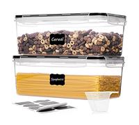 Vtopmart Juego de 2 Piezas Contenedores Herméticos de Almacenamiento de Alimentos con Tapas, Contenedor de Plástico para Organizador de Pasta de 3.2 L, sin BPA, para Cocina, Despensa