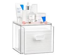 Vtopmart Soporte desechable para toallas faciales, cajón de almacenamiento transparente compatible con toallas Clean Skin Club XL, caja acrílica con capacidad para 50 unidades, accesorio de baño