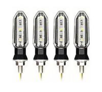 VTSGBLS Intermitentes 8 Mm Para Motocicleta 12 V Para Aprilia Luz intermitentes(Blanco,4 PIEZAS)