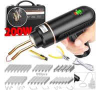 VTSHENY 200W Soldador de Plastico, USB Recargable Soldador con con Batería 5000ma, Inalámbrico Plástico Soldadura Máquina 1200 Pieza 6 Tipo Grapas, Soldadura Plástico Kit de Reparación Parachoques