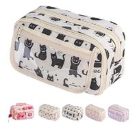 VTYFRY Bonito estuche Kawaii para lápices, organizador de dibujos animados, para oficina, espacio de trabajo, accesorios de escritorio, artículos esenciales de viaje, estética, moderna, regalo de gran