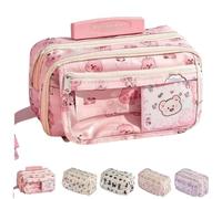 VTYFRY Bonito estuche Kawaii para lápices, organizador de dibujos animados, para oficina, espacio de trabajo, accesorios de escritorio, artículos esenciales de viaje, estética, moderna, regalo de gran