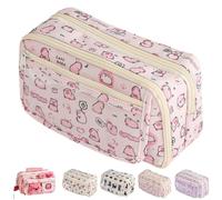 VTYFRY Bonito estuche Kawaii para lápices, organizador de dibujos animados, para oficina, espacio de trabajo, accesorios de escritorio, artículos esenciales de viaje, estética, moderna, regalo de gran