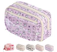 VTYFRY Bonito estuche Kawaii para lápices, organizador de dibujos animados, para oficina, espacio de trabajo, accesorios de escritorio, artículos esenciales de viaje, estética, moderna, regalo de gran