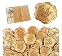 VTYTZZ 50 Piezas Sello De Cera Adhesivos Dorados, Sello De Cera Personalizado, Sello De Cera Con Mango De Madera, Para Bodas, Invitación, Letras, Regalos