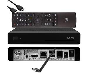 VU+ Zero HW Version 2 - 1 sintonizador DVB-S2 Full-HD E2 Linux receptor, YouTube, receptor satélite con función de grabación, lector de tarjetas, multimedia, HDMI EasyMouse, lápiz WiFi 150Mbit, negro
