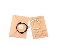 VU100 2 piezas de pulsera magnética para parejas atracción magnética, pulsera trenzada de la amistad, regalo para amantes de la familia mejores amigas novias madres hermanas blanco + negro