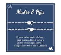 VU100 2 Piezas Pulsera Madre Hija de Acero Inoxidable 316 - Regalo Inspirador para Mamá y Niña - Corazón para Cumpleaños y Vuelta al Cole