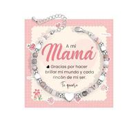 VU100 Día de la Madre Regalo Original Regalo Mama Mujer Pulsera con Forma de Corazón Ajustable día de la Madre Navidad Cumpleaños San Valentín para Ella