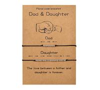 VU100 Pulsera de código Morse de 2 piezas Regalo del día del padre Joyería hecha a mano para papá e hija