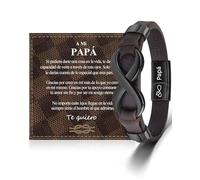 VU100 Regalo para Papá Pulsera para Papá Regalo Original para el día del Padre Pulsera de Cuero para Hombre Te Quiero Papá Regalo de Cumpleaños para Él