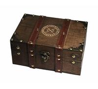 vuagmiv Runic Eternal Love - Caja de almacenamiento de madera grabada con forro de terciopelo, altar celta y cofre de recuerdo para cristales, tarot y suministros de brujería