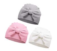 VUCDXOP 3 Unids Recién Nacido Beanie Sombrero Algodon Gorritos bebé niño Gorro de algodón para 0-6 Meses bebé