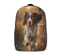 VUDBELAFC English Springer Spaniel Mochila Niña, Mochilas Escolares,Mochila Infantil Ajustar Con Bolsillos Laterales Y CorreaGran Capacidad Impermeable Mochila,Regalos Para Niñas Niños Y 17inch