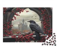 Vue par UNE fenêtre Gothique Dark Château fantastique Scene1000 Pièces, Puzzle Impossible Pour Adultes, Cadeaux, Pour Enfants52x38cm/1000pcs