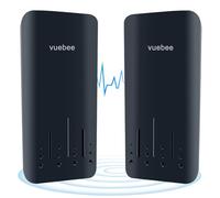 Vuebee Puente inalámbrico, punto a punto al aire libre, puente WiFi Plug and Play, extensor de largo alcance de 1 km, antena de 5 dBi, adaptador POE de 24 V, 2 puertos LAN RJ45 (negro)