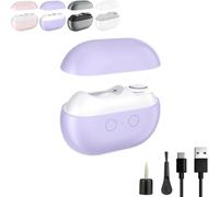 Vueeeze EasyClip Smart Nail Clipper, sistema de corte/molienda integrado, cortaína eléctrica de múltiples funciones, cortadoras automáticas de uñas con iluminación (Purple)