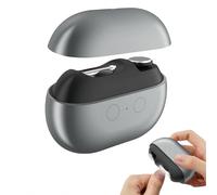 Vueeze Easyclip Smart Nail Clipper - Easy Clip Nail Clippers, Magnetic Electric Manicure Tool with Led Light, Two Grinding Heads, Nails Scraps Storage and Polishing (Gray)