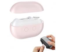Vueeze Easyclip Smart Nail Clipper - Glosrity Easy Clip 3-in-1 Electric Nail Clippers, Integrated Shear/Grinding System, Led Light, Two Grinding Heads, Nails Scraps Storage and Polishing (Pink)