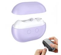 Vueeze Easyclip Smart Nail Clipper - Glosrity Easy Clip 3-in-1 Electric Nail Clippers, Integrated Shear/Grinding System, Led Light, Two Grinding Heads, Nails Scraps Storage and Polishing (Purple)