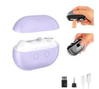 Vueeze Easyclip Smart Nail Clipper, Glosrity Easy Clip 3-in-1 Electric Nail Trimmer and File with LED Light, USB Rechargeable Automatic Nail Care Tool for Adults, Seniors, Home Use(Purple)
