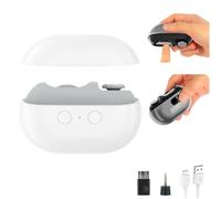 Vueeze Easyclip Smart Nail Clipper, Glosrity Easy Clip 3-in-1 Electric Nail Trimmer and File with LED Light, USB Rechargeable Automatic Nail Care Tool for Adults, Seniors, Home Use(White)