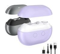 Vueeze Easyclip Smart Nail Clipper, Glosrity Easyclip Multi-Function Electric Nail Clippers, Led Safety Lighting, Cut And Polish Nails In One Piece, Total Nails Care (Gray*1pcs+Purple*1pcs)