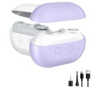 Vueeze Easyclip Smart Nail Clipper, Glosrity Easyclip Multi-Function Electric Nail Clippers, Led Safety Lighting, Cut And Polish Nails In One Piece, Total Nails Care (White*1pcs+Purple*1pcs)
