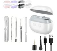 Vueeze EasyClip Smart Nail Clipper - Integrated Shear/Grinding System, LED Safety Lighting, Easy Clip Nail Clippers, Two Grinding Heads Suitable for Grinding Large Areas and Crevices(White)