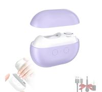 Vueeze EasyClip Smart Nail Clipper, Multi-Function Electric Nail Clippers and Polisher with LED Light & Storage Box, USB Rechargeable, Cut and Polish Nails in One Piece, for Adults(Purple,1PC)