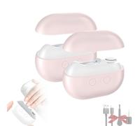 Vueeze EasyClip Smart Nail Clipper, Multi-Function Electric Nail Clippers and Polisher with LED Light & Storage Box, USB Rechargeable, Cut and Polish Nails in One Piece, for Adults(Pink,2PCS)